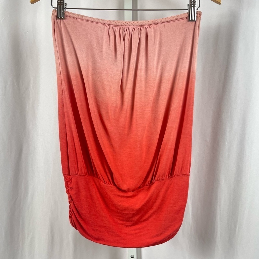 Guess Medium Tie Dye Dip Dye Braided Y2K Tube Top Ruched Boho Summer Vacation